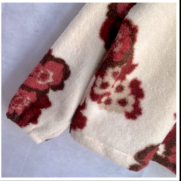 Loft Floral Sherpa Half Zip Sweatshirt M & L - Picture 7 of 12